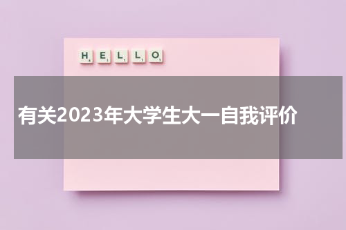 有关2023年大学生大一自我评价
