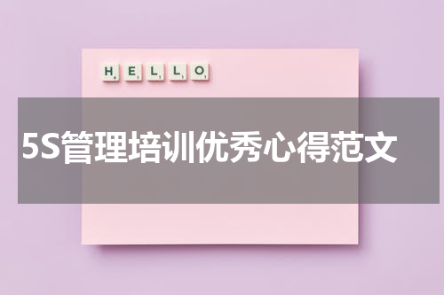 5S管理培训优秀心得范文