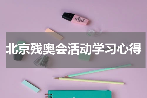 北京残奥会活动学习心得