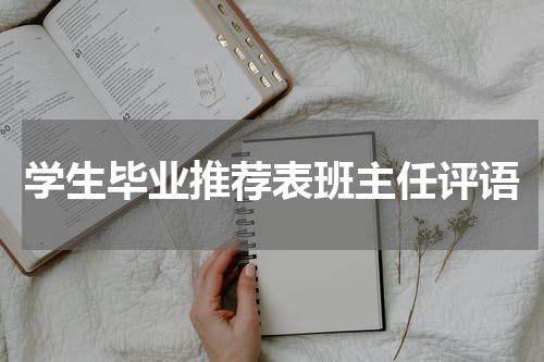 学生毕业推荐表班主任评语