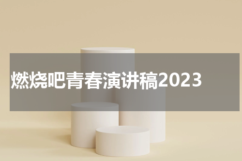 燃烧吧青春演讲稿2023