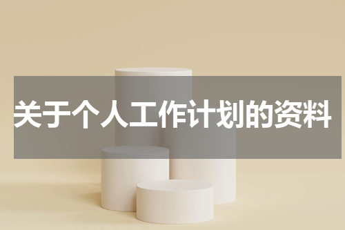 关于个人工作计划的资料