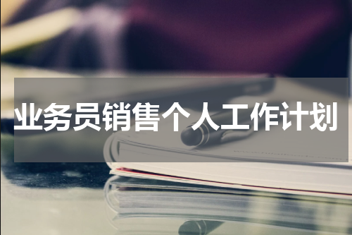业务员销售个人工作计划