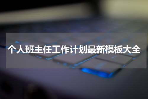 个人班主任工作计划最新模板大全