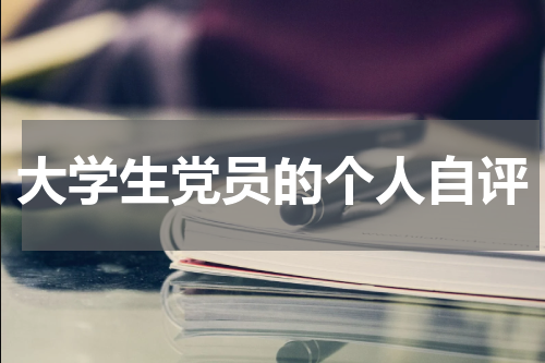 大学生党员的个人自评
