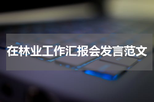 在林业工作汇报会发言范文