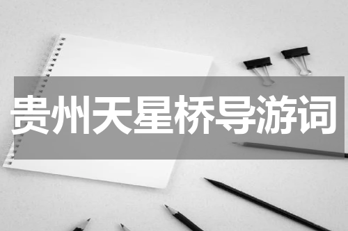 贵州天星桥导游词
