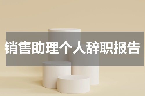 销售助理个人辞职报告