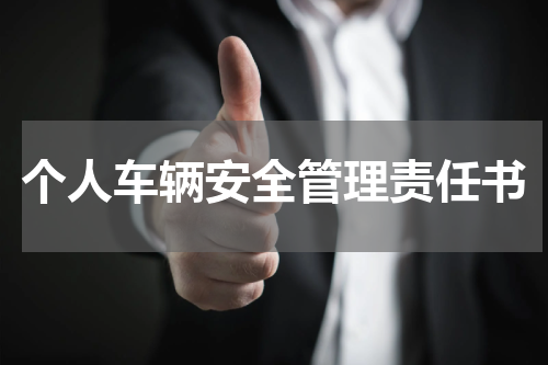 个人车辆安全管理责任书