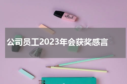 公司员工2023年会获奖感言