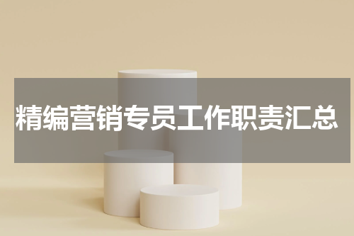 精编营销专员工作职责汇总