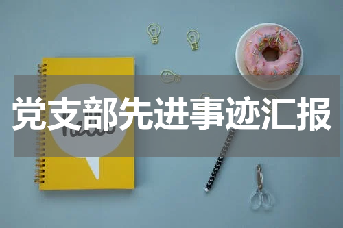 党支部先进事迹汇报