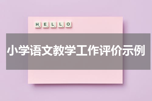 小学语文教学工作评价示例