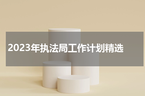 2023年执法局工作计划精选