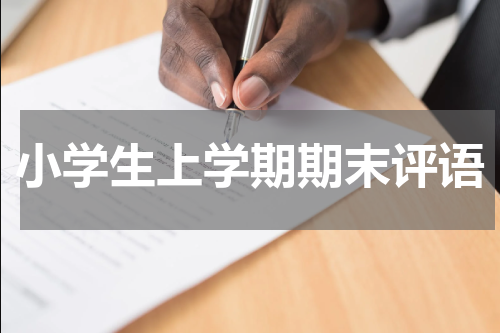 小学生上学期期末评语