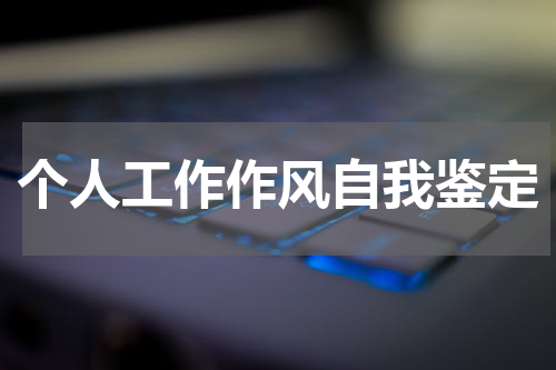 个人工作作风自我鉴定
