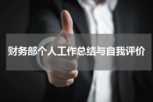 财务部个人工作总结与自我评价