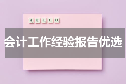 会计工作经验报告优选
