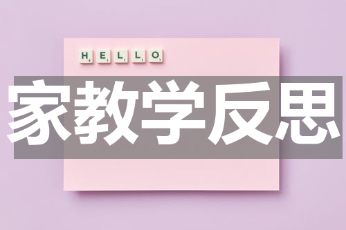家教学反思