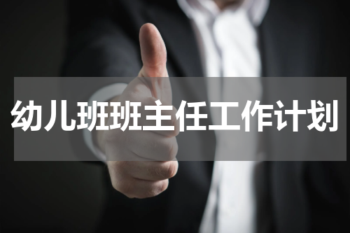 幼儿班班主任工作计划