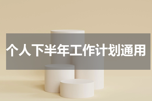 个人下半年工作计划通用
