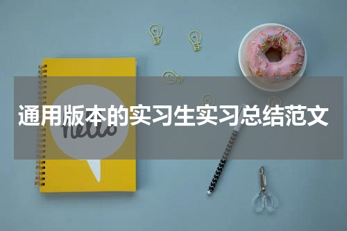 通用版本的实习生实习总结范文