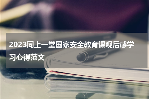 2023同上一堂国家安全教育课观后感学习心得范文