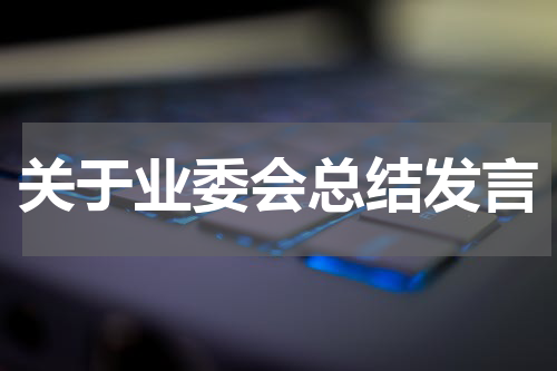 关于业委会总结发言