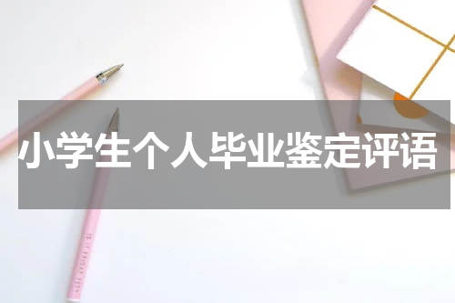 小学生个人毕业鉴定评语
