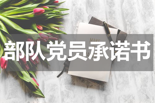 部队党员承诺书