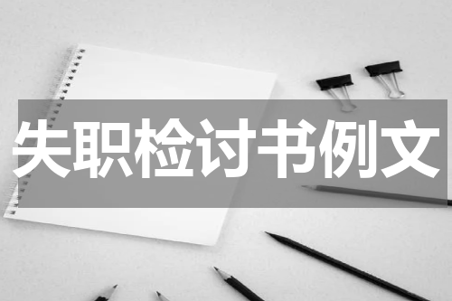失职检讨书例文