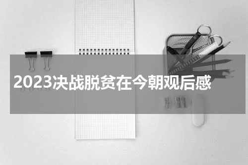 2023决战脱贫在今朝观后感