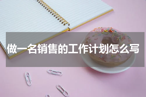 做一名销售的工作计划怎么写