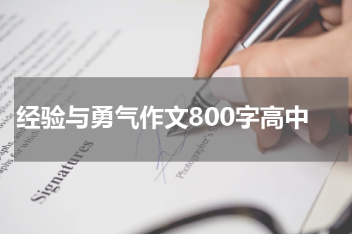 经验与勇气作文800字高中