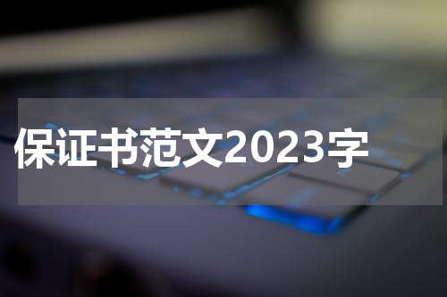 保证书范文2023字