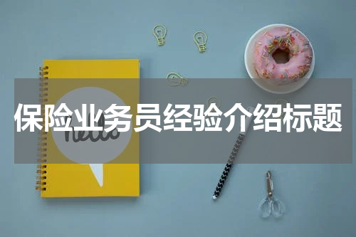 保险业务员经验介绍标题