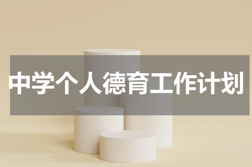 中学个人德育工作计划