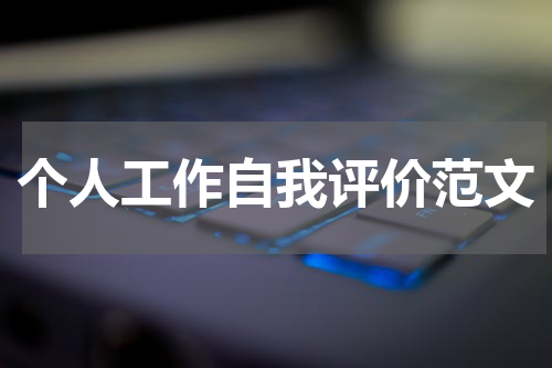个人工作自我评价范文