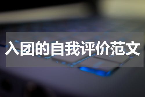 入团的自我评价范文
