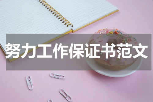 努力工作保证书范文