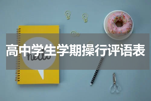 高中学生学期操行评语表