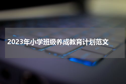 2023年小学班级养成教育计划范文