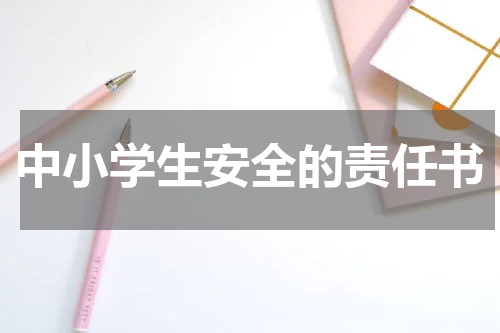 中小学生安全的责任书