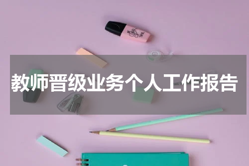 教师晋级业务个人工作报告