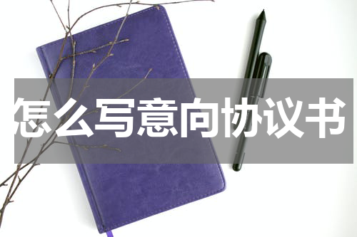 怎么写意向协议书
