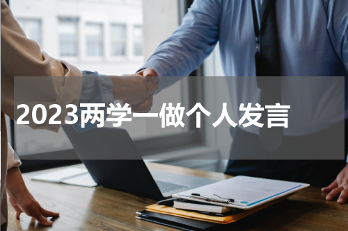 2023两学一做个人发言
