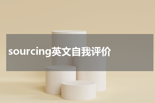 sourcing英文自我评价