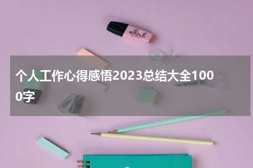 个人工作心得感悟2023总结大全1000字