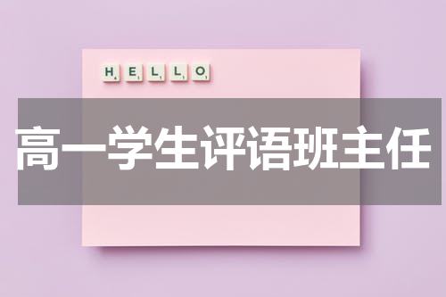 高一学生评语班主任