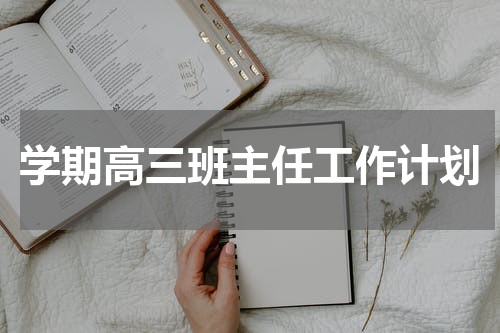 学期高三班主任工作计划